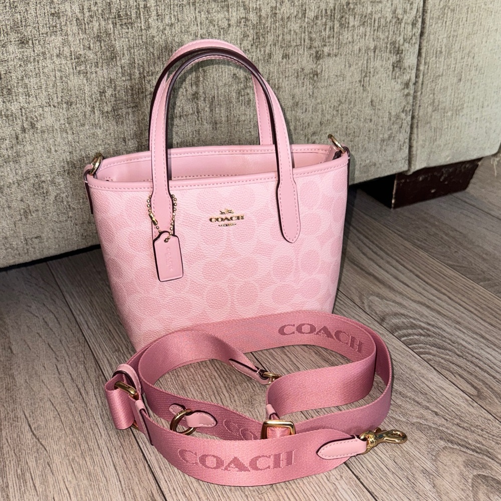 Coach mini city tote powder pink